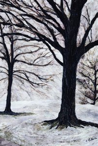 Winter Trees, Greenwich Park, 2004 (paperimosaiikkikollaasi)